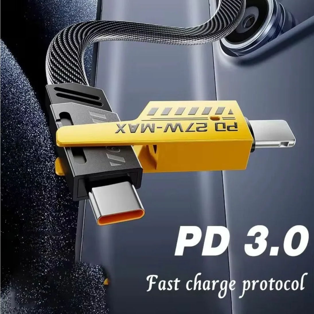 4 in 1 USB+PD connector supports 27W fast charging